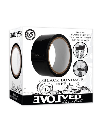 Черная лента для бондажа Black Bondage Tape - 20 м.