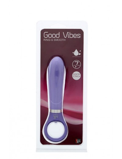 Фиолетовый анальный вибратор GOOD VIBES RING-G SMOOTH - 15,5 см.