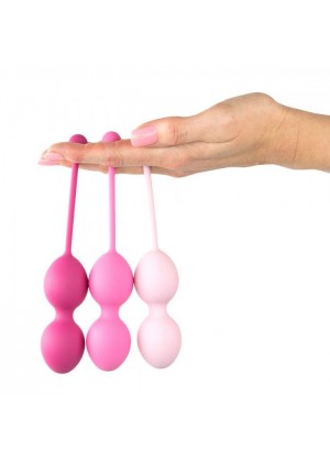 Набор из 3 розовых вагинальных шариков FemmeFit Advanced Pelvic Muscle Training Set