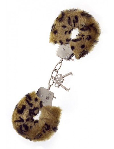 Леопардовые наручники METAL HANDCUFF WITH PLUSH LEOPARD