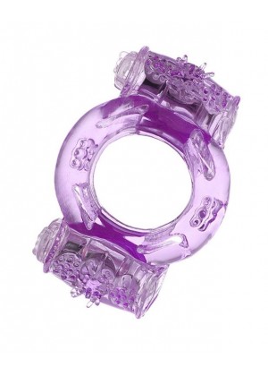 Фиолетовое виброкольцо с двумя вибропульками