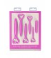 Набор розовых вагинальных расширителей с вибропулей Silicone Vaginal Dilator Set