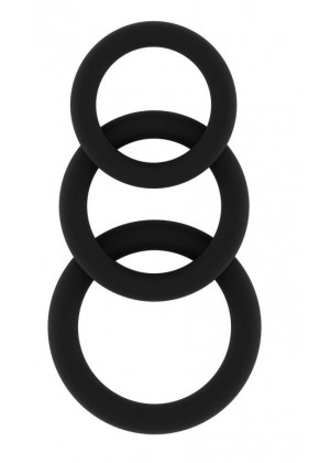 Набор из 3 чёрных эрекционных колец SONO No.25
