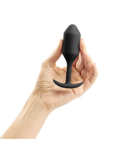 Чёрная пробка для ношения B-vibe Snug Plug 2 - 11,4 см.