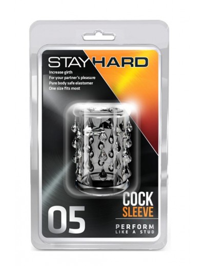 Прозрачная насадка с капельками STAY HARD COCK SLEEVE 05 CLEAR