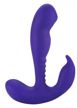 Фиолетовый стимулятор простаты Anal Vibrating Prostate Stimulator with Rolling Ball - 13,3 см.