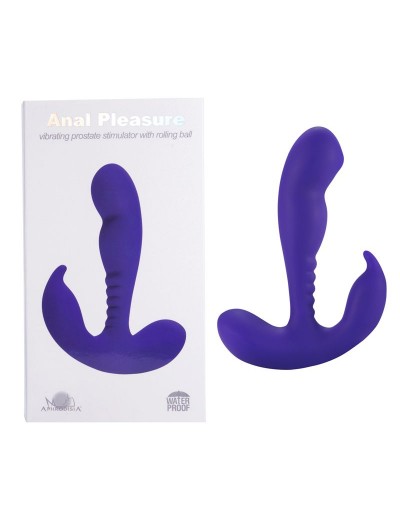 Фиолетовый стимулятор простаты Anal Vibrating Prostate Stimulator with Rolling Ball - 13,3 см.