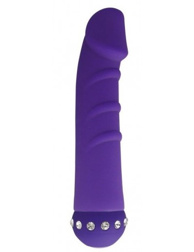 Фиолетовый вибратор SPARKLE SUCCUBI VIBRATING DONG - 14,5 см.