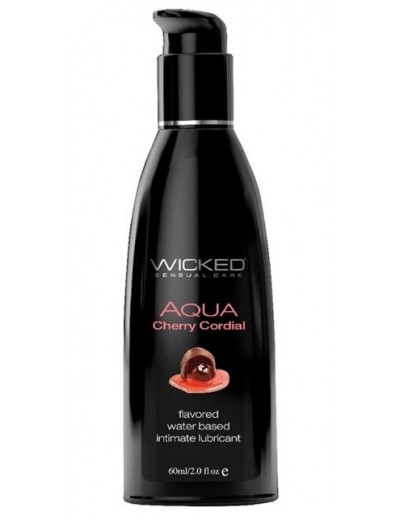 Лубрикант WICKED AQUA Cherry Cordial с ароматом вишневого ликера - 60 мл.