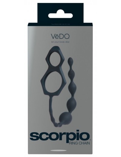 Эрекционные кольца с анальной цепочкой VeDO Scorpio