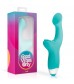 Зеленый вибратор для G-стимуляции с клиторальной щеточкой Yuki G-Spot Vibrator - 19 см.