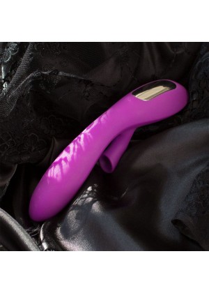 Фиолетовый вибратор с вакуумной стимуляцией клитора Jolie - 20 см.