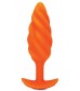Оранжевый спиральный анальный виброплаг Swirl - 13,5 см.