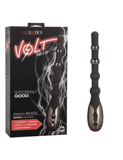 Черный анальный электростимулятор Volt Electro-Beads - 23,5 см.