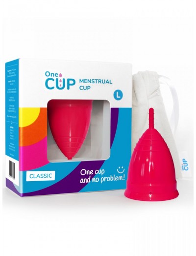 Розовая менструальная чаша OneCUP Classic - размер L