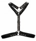 Черная мужская портупея Twisted Bit Black Leather Harness