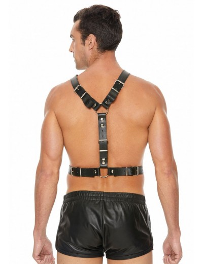 Черная мужская портупея Twisted Bit Black Leather Harness