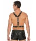 Черная мужская портупея Twisted Bit Black Leather Harness