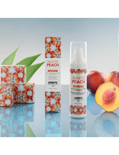 Разогревающее массажное масло Gourmet White Peach Organic с органическими ингредиентами - 50 мл.