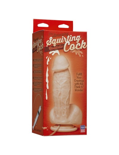 Фаллоимитатор с имитацией семяизвержения The Amazing Squirting Realistic Cock - 18,8 см.