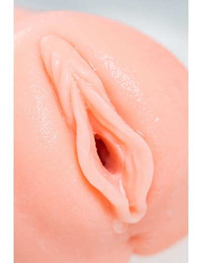 Телесный вибромастурбатор-вагина с рельефом EMILY AUTO