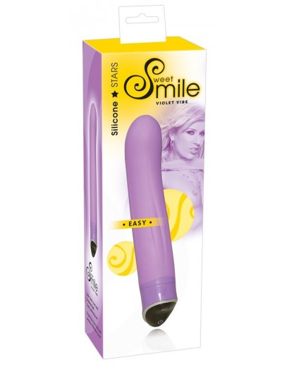 Фиолетовый вибратор Smile Easy - 22 см.