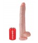 Телесный фаллоимитатор-гигант 14  Cock with Balls - 37,5 см.