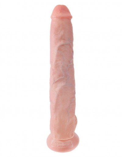 Телесный фаллоимитатор-гигант 14  Cock with Balls - 37,5 см.