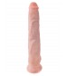 Телесный фаллоимитатор-гигант 14  Cock with Balls - 37,5 см.