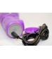 Фиолетовый вибратор-ротатор с клиторальным стимулятором - 22,5 см.