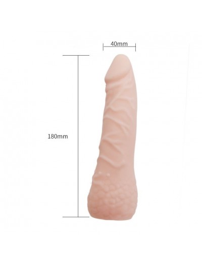 Реалистичная телесная насадка на пенис - 18 см.