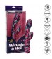 Черный вибратор-кролик Menage ? Moi Dual Wand с ярким принтом - 21 см.