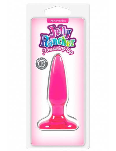 Розовая анальная мини-пробка  Jelly Rancher Pleasure Plug Mini - 8,1 см.