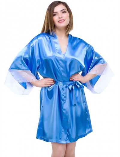 Короткий халатик-кимоно с кружевным сердечком на спинке