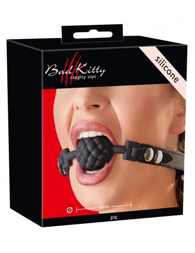 Черный силиконовый рельефный кляп Silicone Ball Gag