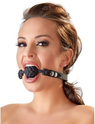 Черный силиконовый рельефный кляп Silicone Ball Gag