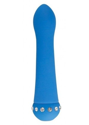 Голубой вибратор SPARKLE SUCCUBI  BLISS CARESSING VIBE - 14,2 см.