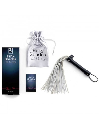 Серебристая многохвостая плетка Satin Flogger - 37,5 см.