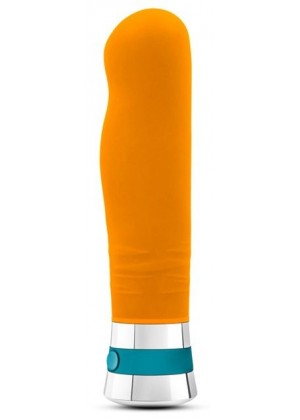 Оранжевый вибромассажер LUCENT - 17,2 см.