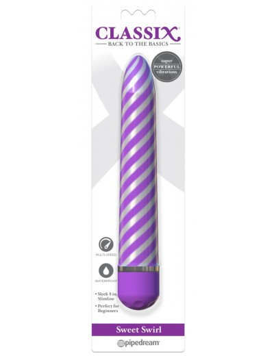 Фиолетовый вибратор Sweet Swirl Vibrator - 21,3 см.