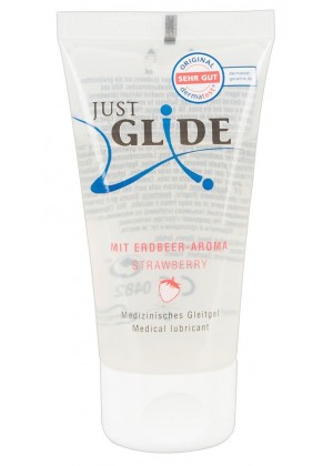 Смазка на водной основе Just Glide с ароматом клубники - 50 мл. 
