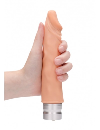 Телесный вибратор-реалистик Vibrating Dildo - 19,5 см.