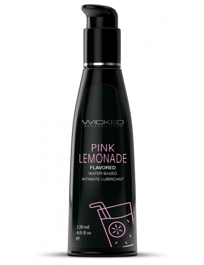 Лубрикант с ароматом розового лимонада Wicked Aqua Pink Lemonade - 120 мл.