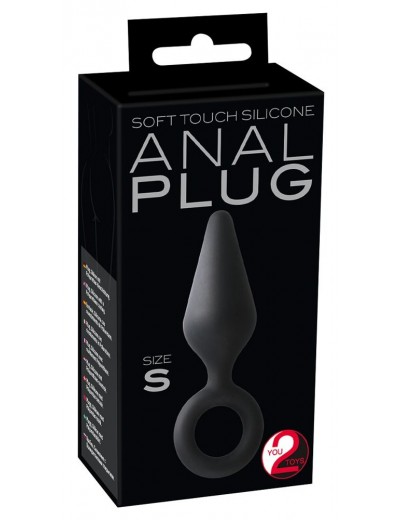 Чёрная анальная пробка Soft Touch Plug S - 12,1 см.