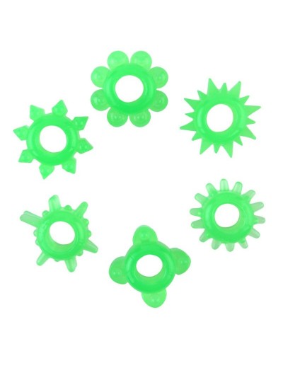 Набор из 6 зелёненьких эрекционных колец