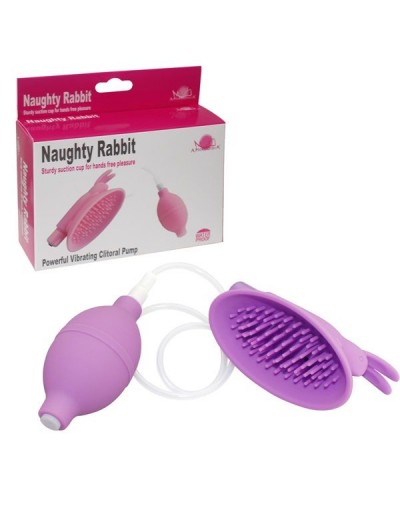 Фиолетовая вакуумная помпа для клитора Naughty Rabbit