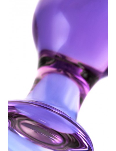 Фиолетовая стеклянная анальная пробка - 10 см.