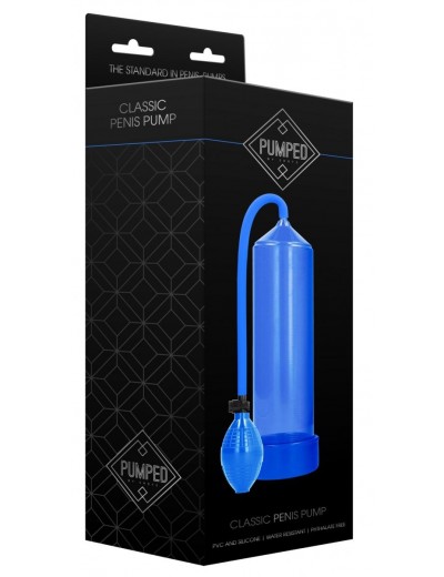 Синяя ручная вакуумная помпа для мужчин Classic Penis Pump