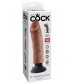 Кофейный вибратор со съемной присоской 8  Vibrating Cock - 21,6 см.