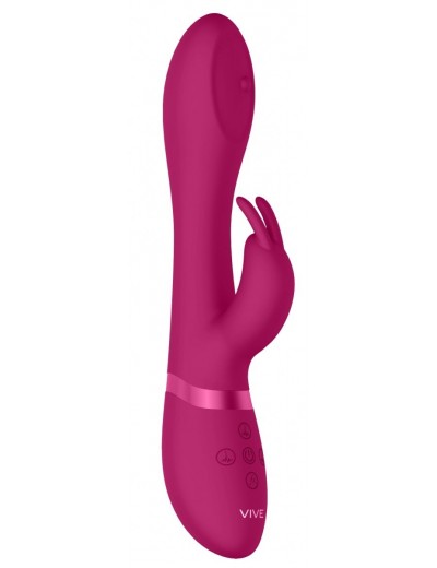 Розовый вибромассажер-кролик Mira - 21,5 см.
